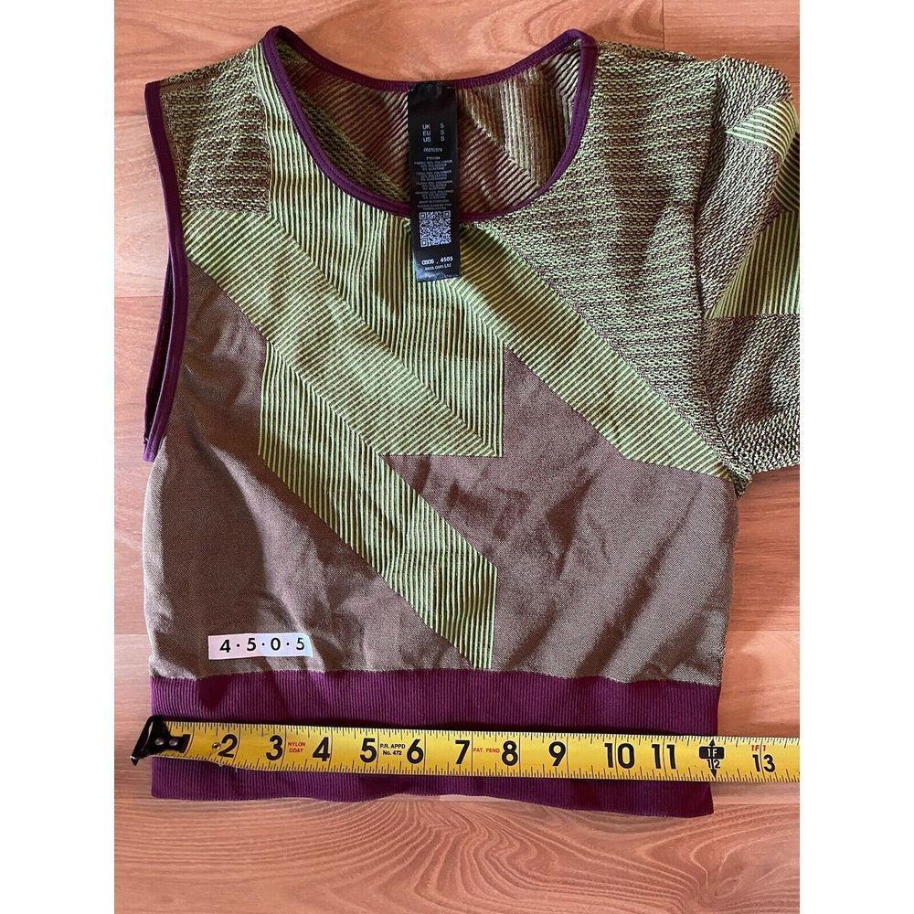 Asos 4505 Athletic Top Compression Purple Green Women's Size One Sleeve Yoga